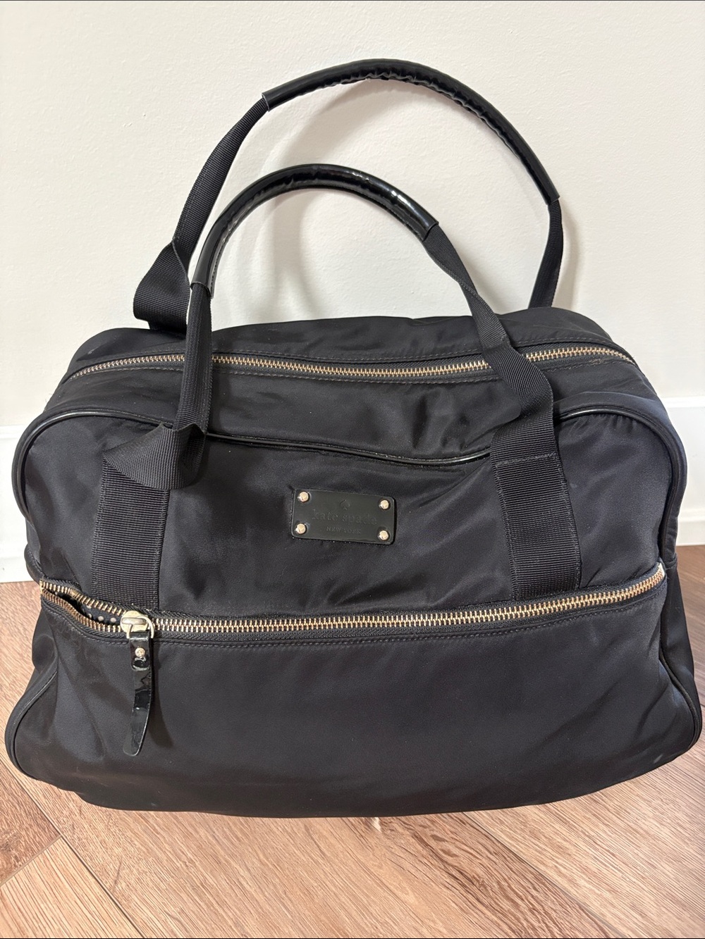 Kate Spade Nylon Tote with Patent Leather Accents & Champagne Gold Hardware 🖤